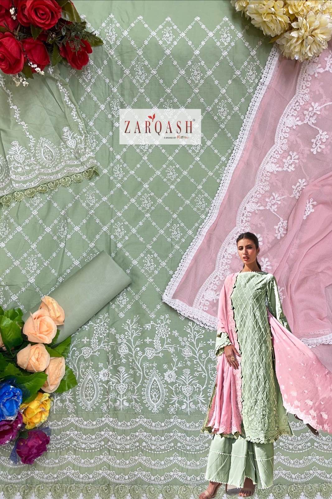 Zarqash Lawankari 24 Festive Wear Cotton Pakistani Salwar Kameez Collection